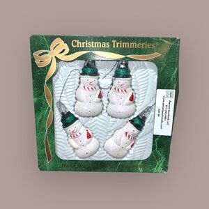 Vintage Hand-Decorated Glass Snowman Ornaments